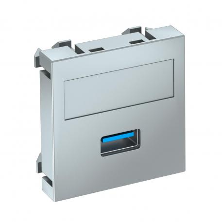 Přípojka USB 2.0/3.0, 1 modul, rovný vývod, se šroubovým připojením  |  | USB | hliníkový lak