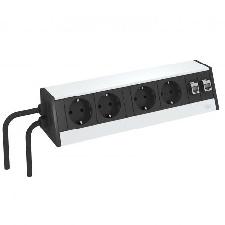 Deskbox DB k volnému umístění, 2 + 2 zásuvky, 2× RJ-45 kat. 6