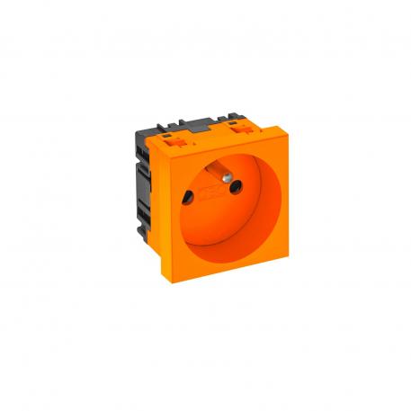 Zásuvka 0°, se zemnicím kolíkem, jednoduchá 1 | Jednoduchá, 0° | oranžová, RAL 2004