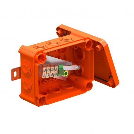 FireBox T100 s násuvnými těsnicími průchodkami, jednotlivé svorky 136x102x57 | 10 | IP66 | pastelová oranžová; RAL 2003