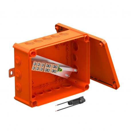 FireBox T250 s násuvnými těsnicími průchodkami, 1 držák pojistek 225x173x86 |  | IP66 | pastelová oranžová; RAL 2003