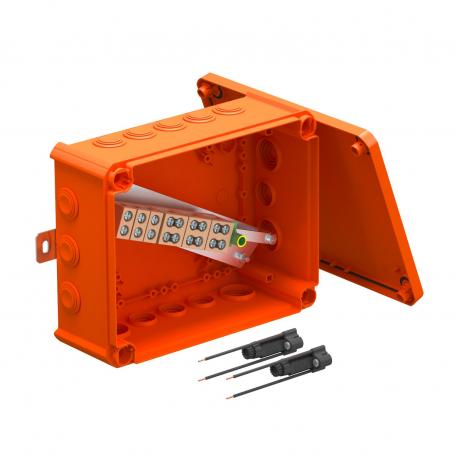 FireBox T250 s násuvnými těsněními, 2 držák pojistek 225x173x86 |  | IP66 | pastelová oranžová; RAL 2003